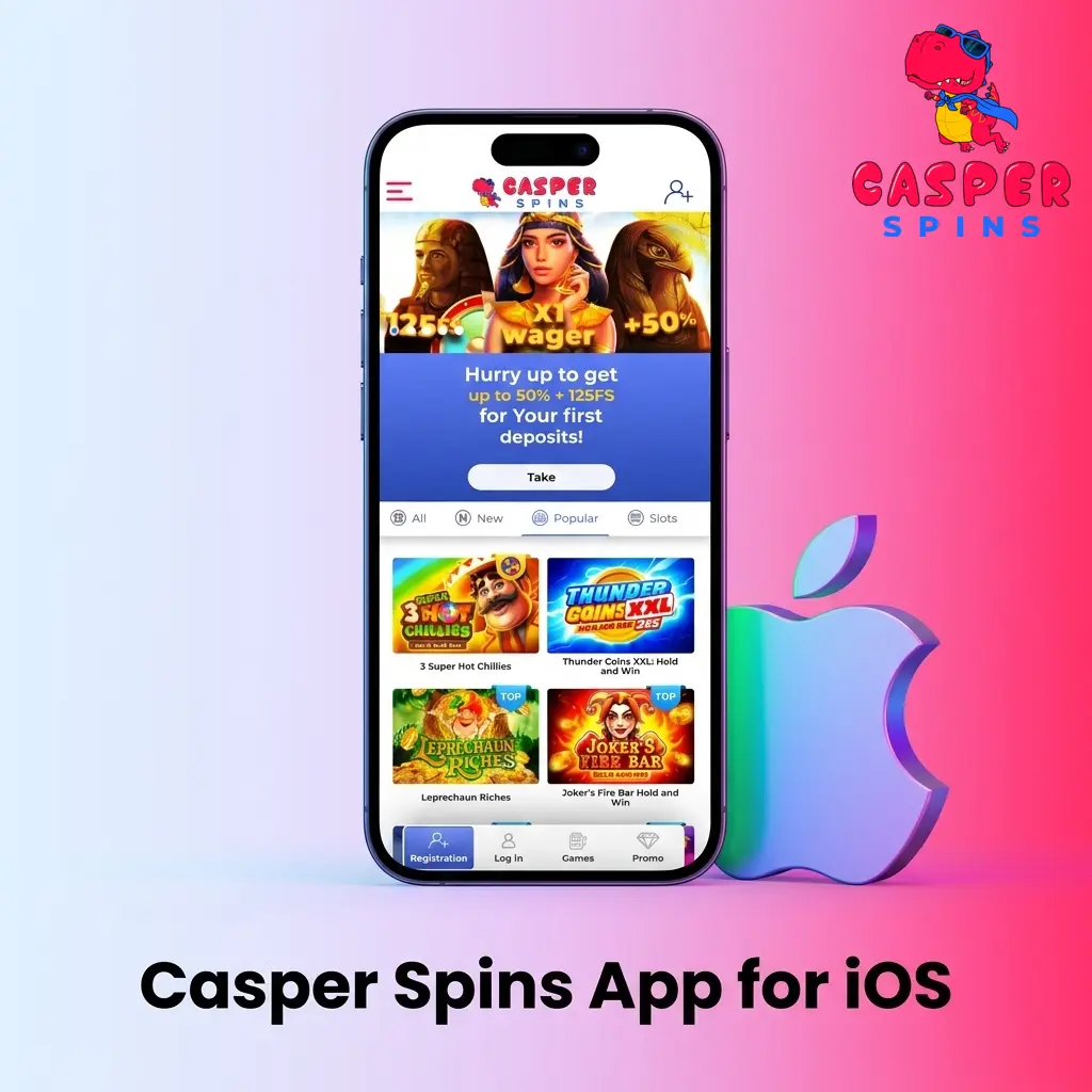 Casper Spins iOS PWA app interface optimised for iPhone and iPad with fast load times and native feel