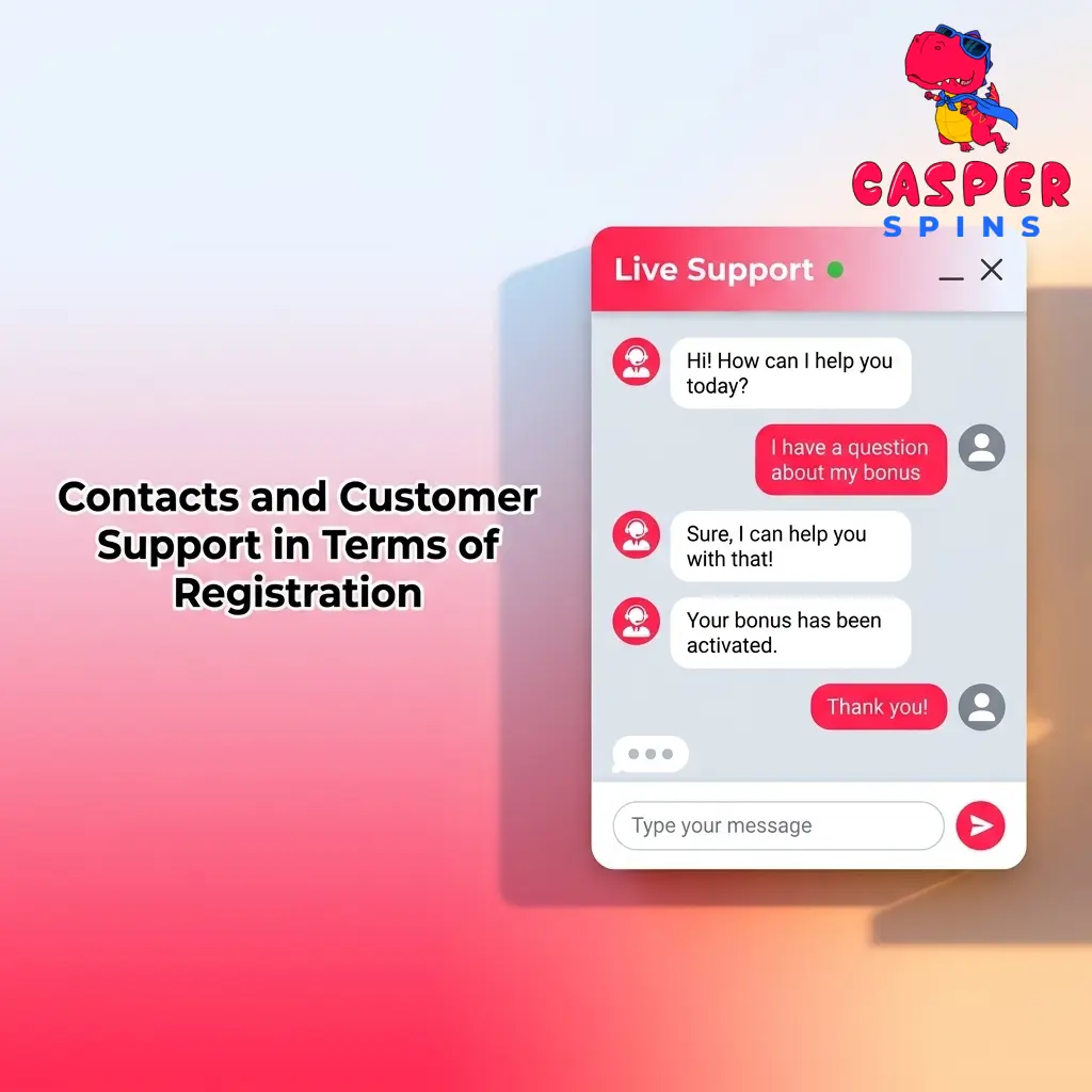 Casper Spins customer support team helping UK players with registration and account management via live chat and email