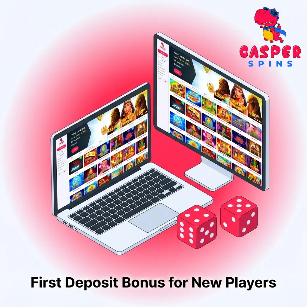 Casper Spins first deposit bonus offering 50% up to £500 plus 125 Free Spins for new UK players