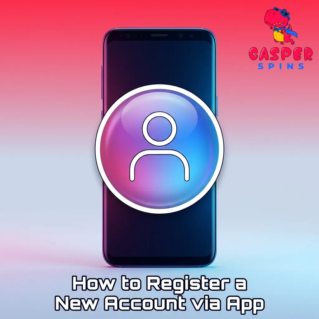 Casper Spins app registration screen showing step-by-step account sign-up process on mobile device