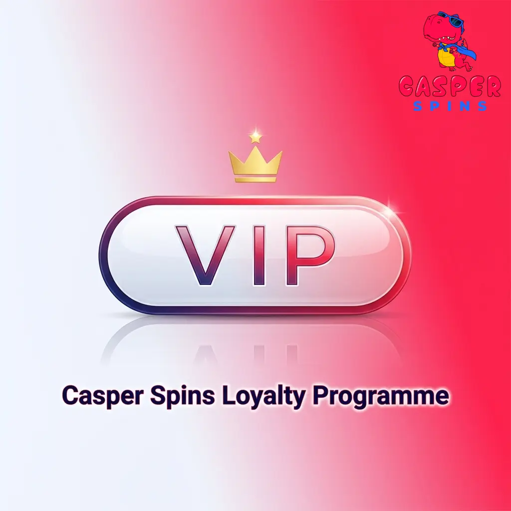 Casper Spins multi-tier loyalty programme showing points earnings, tier levels, VIP rewards and conversion rates for casino players