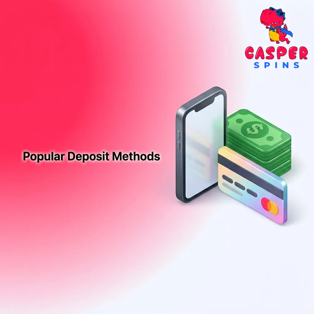 Casper Spins deposit methods including Visa, Mastercard, Bitcoin, Ethereum, Litecoin, USDT, XRP and Dogecoin