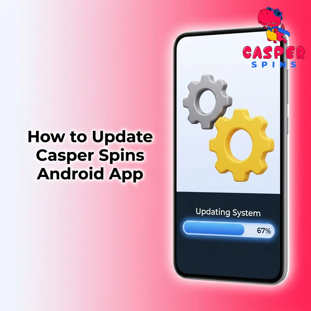 Casper Spins Android app update process showing APK download and installation steps on a mobile device