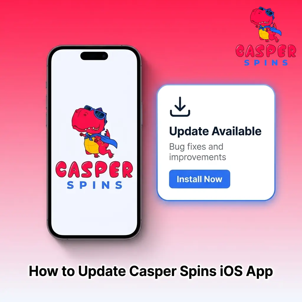 Casper Spins iOS PWA update steps showing Safari cache clear and Add to Home Screen instructions