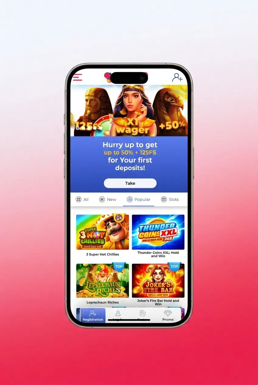 Casper Spins registration process showing five steps to create an account and access the sportsbook and casino