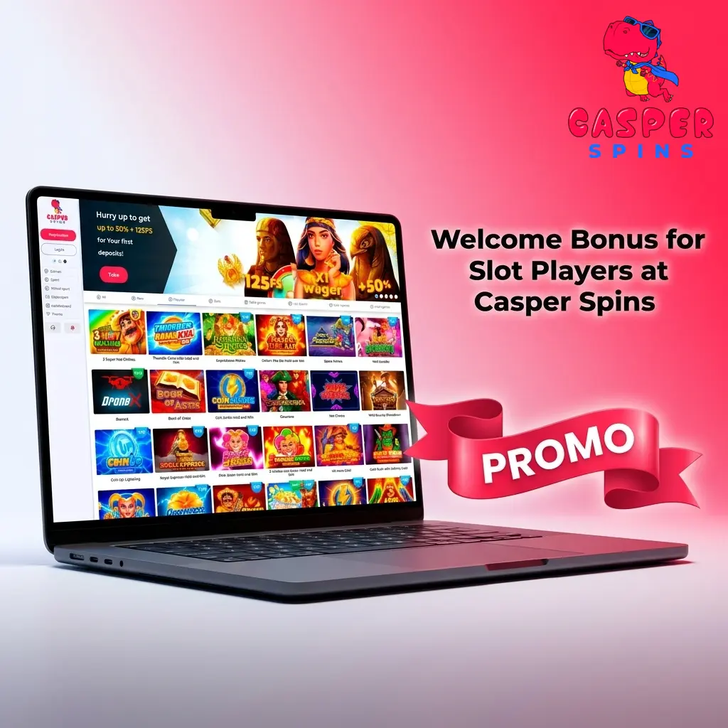 Casper Spins welcome bonus offering 50% match plus 125 free spins for new slot players on first deposit
